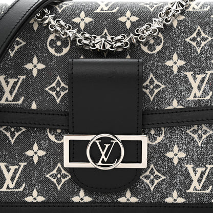 Louis Vuitton Denim Monogram Jacquard Dauphine MM Black 7 of 11