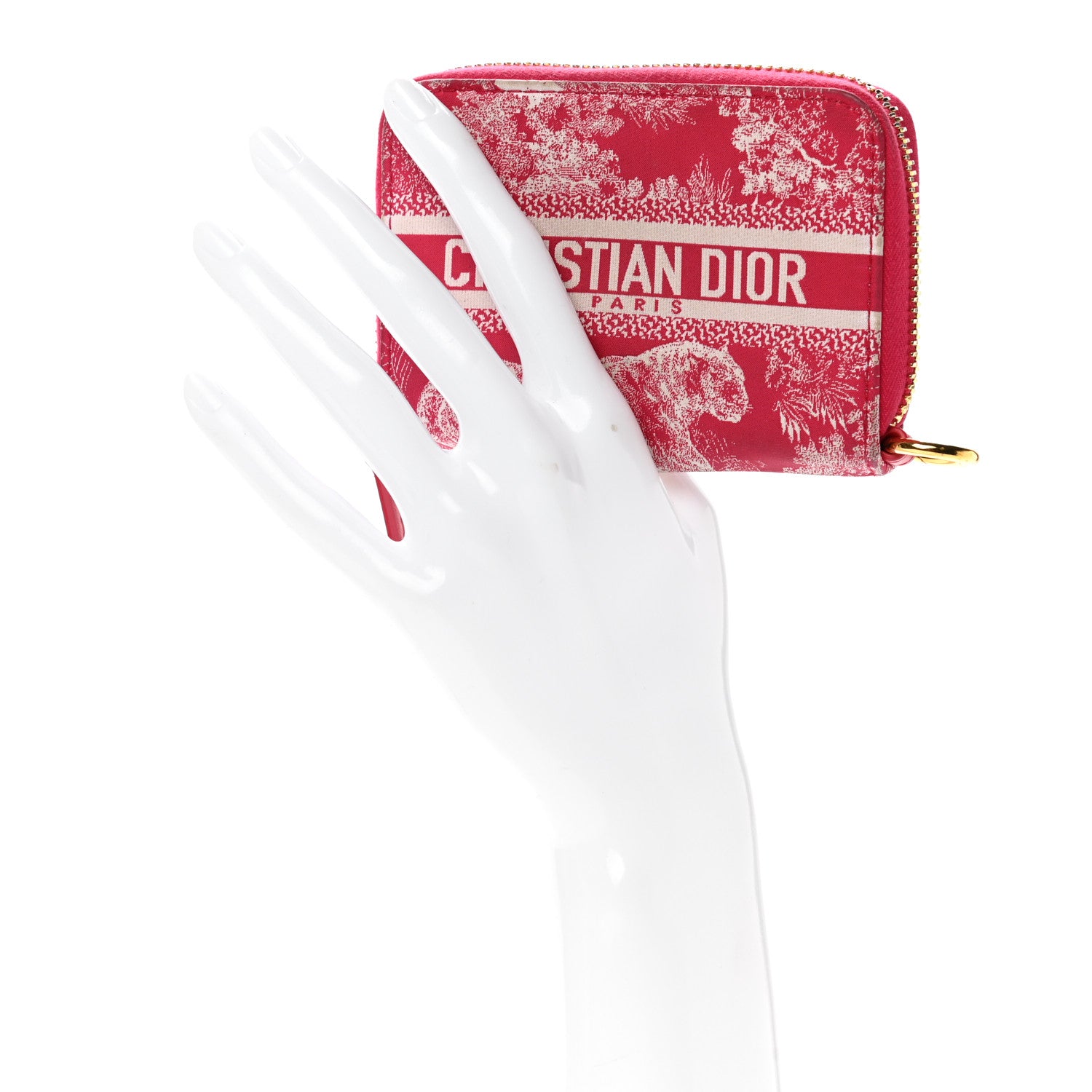 Christian Dior Technical Fabric Embroidered Toile De Jouy DiorTravel Detachable Card Holder Red 2 of 12
