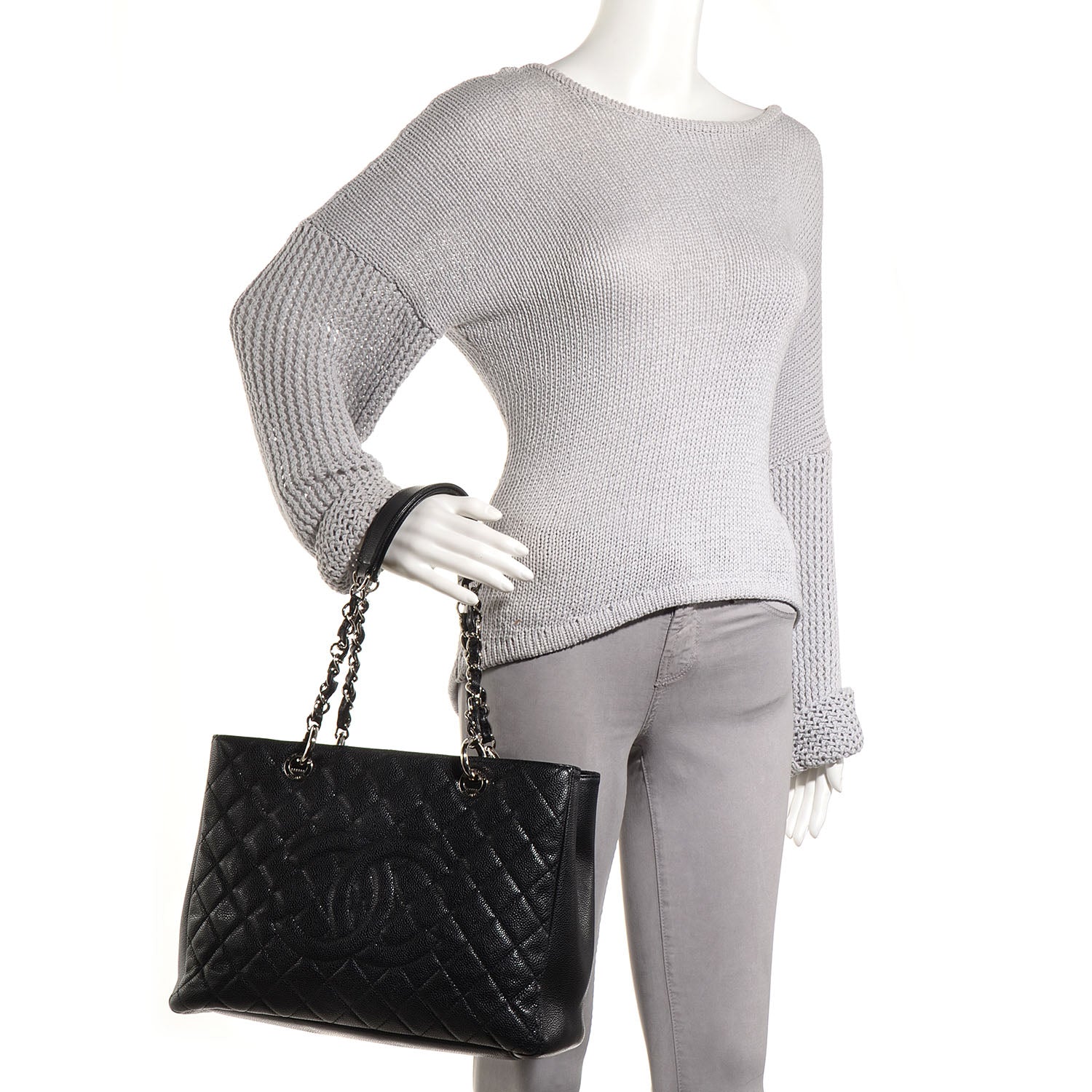 Chanel Caviar Grand Shopping Tote GST Black 2 of 7