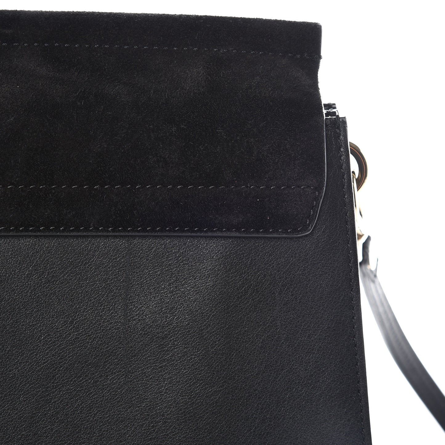 Suede Calfskin Medium Faye Shoulder Bag Black