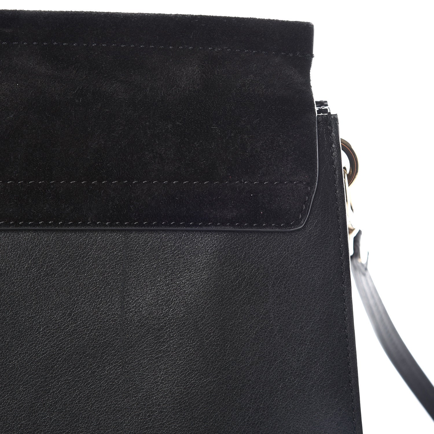 Chloe Suede Calfskin Medium Faye Shoulder Bag Black 11 of 13