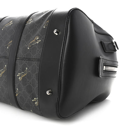 Gucci GG Supreme Monogram Calfskin Web Tigers Medium Carry On Duffle Bag Black Multicolor 8 of 8