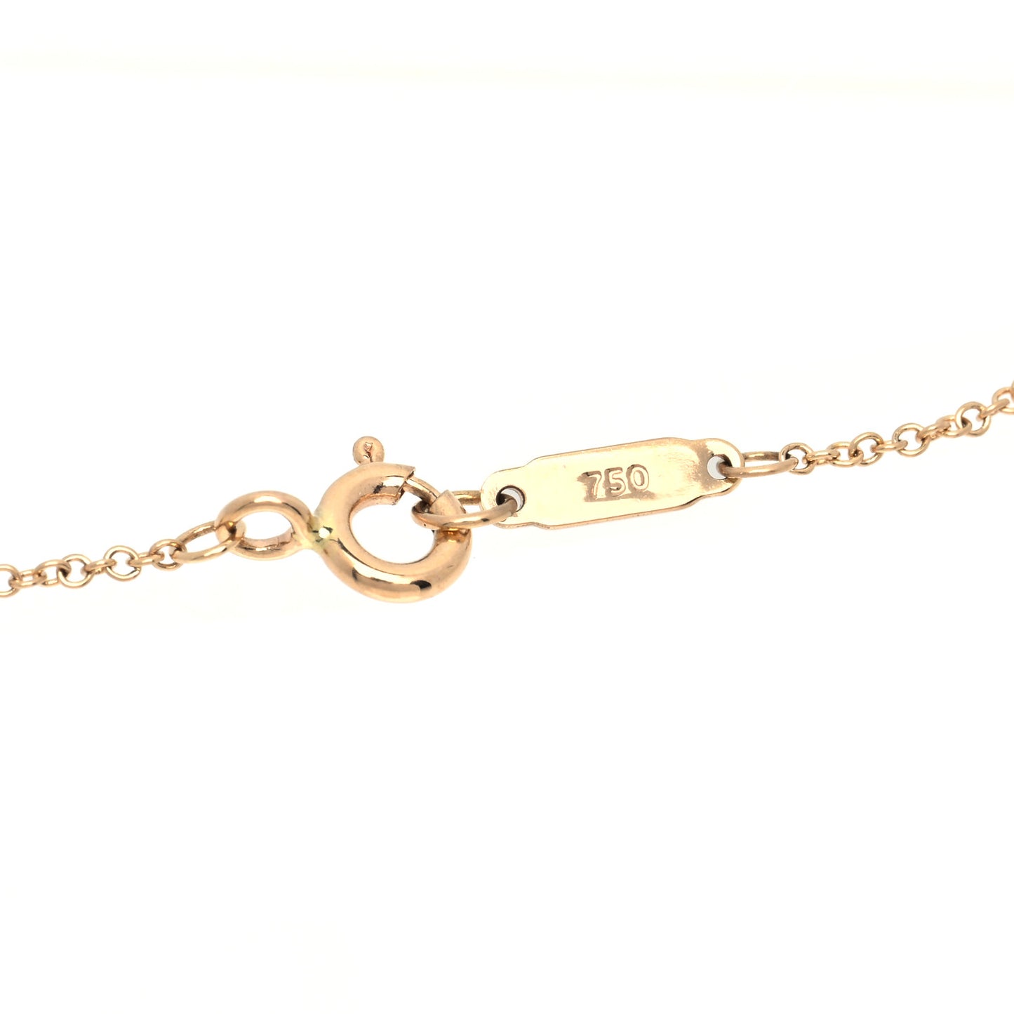 18K Rose Gold Diamond Moon Tag Charm Pendant Necklace