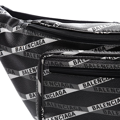 Balenciaga Coated Canvas Losange Monogram Explorer Belt Bag Black Grey 10 of 10