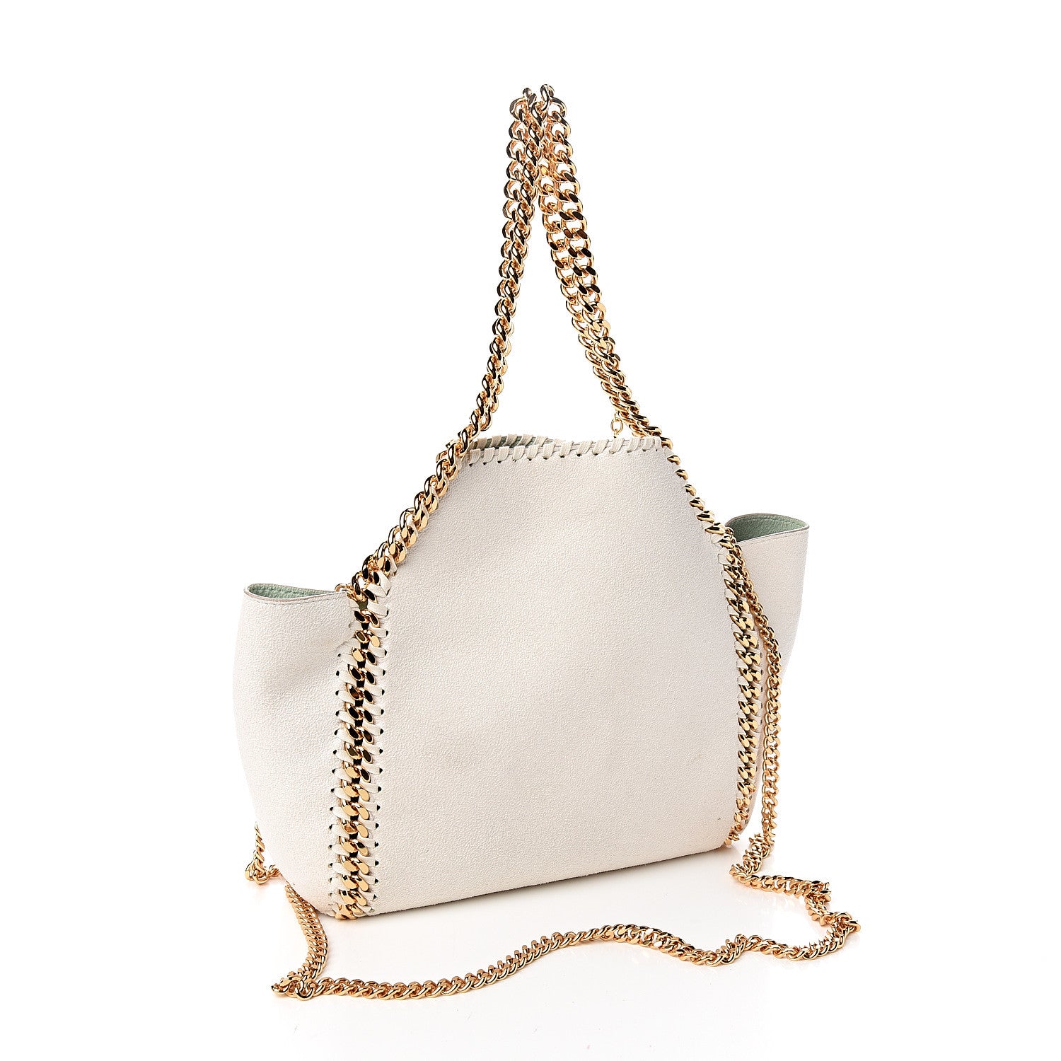 Stella McCartney Shaggy Deer Falabella Reversible Mini Fold Over Tote Chalk 3 of 9
