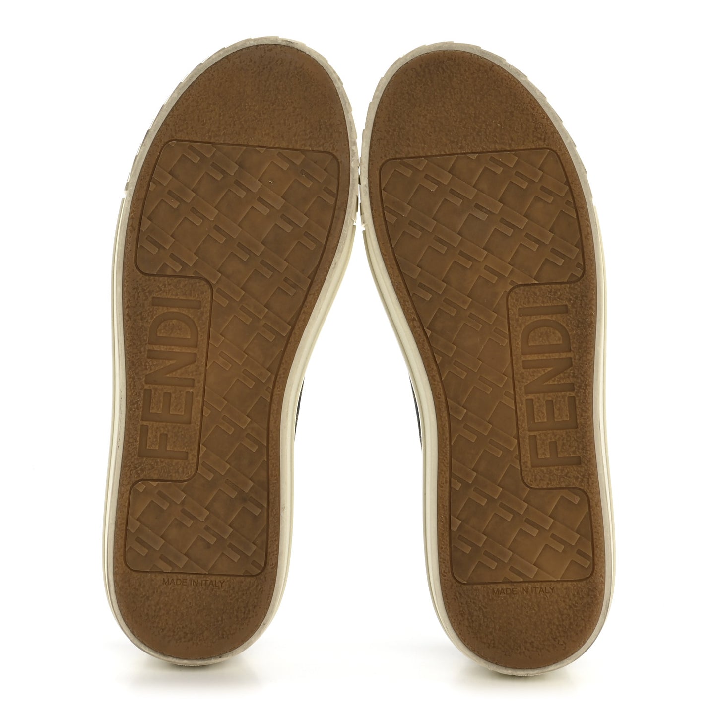 Fabric Jacquard FF Womens Domino Low Top Sneakers 37.5 Tobacco
