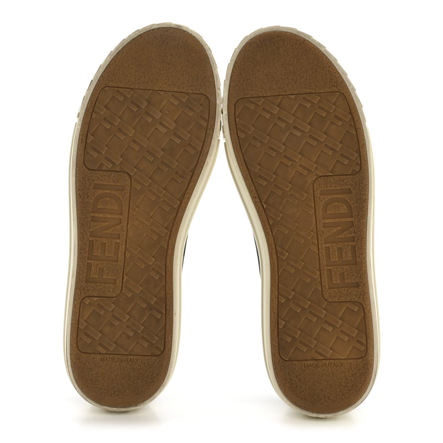 Fendi Fabric Jacquard FF Womens Domino Low Top Sneakers 37.5 Tobacco 6 of 10