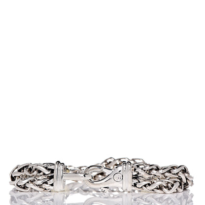 David Yurman Sterling Silver 14K Yellow Gold Double Wheat Chain Bracelet 3 of 5