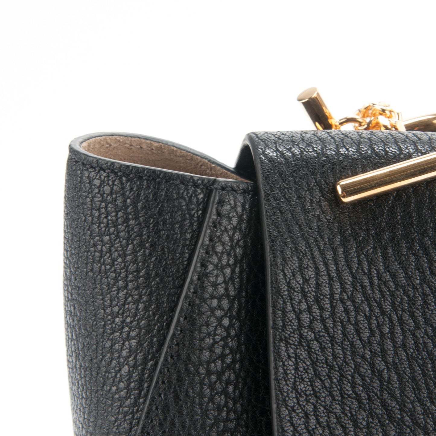 Grained Lambskin Drew Shoulder Bag Black