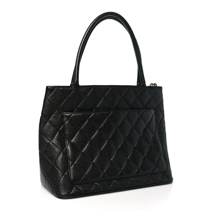 Chanel Caviar Quilted Medallion Tote Black 3 of 10