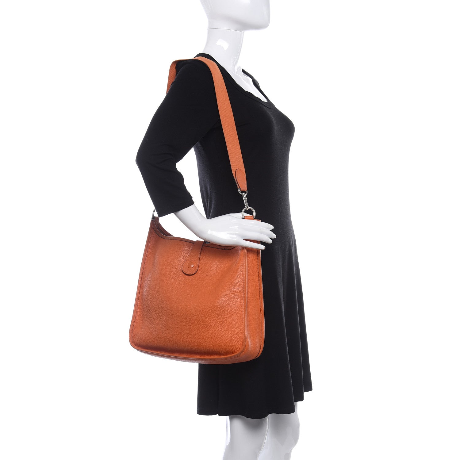 Hermes Taurillon Clemence Evelyne PM Orange 2 of 9
