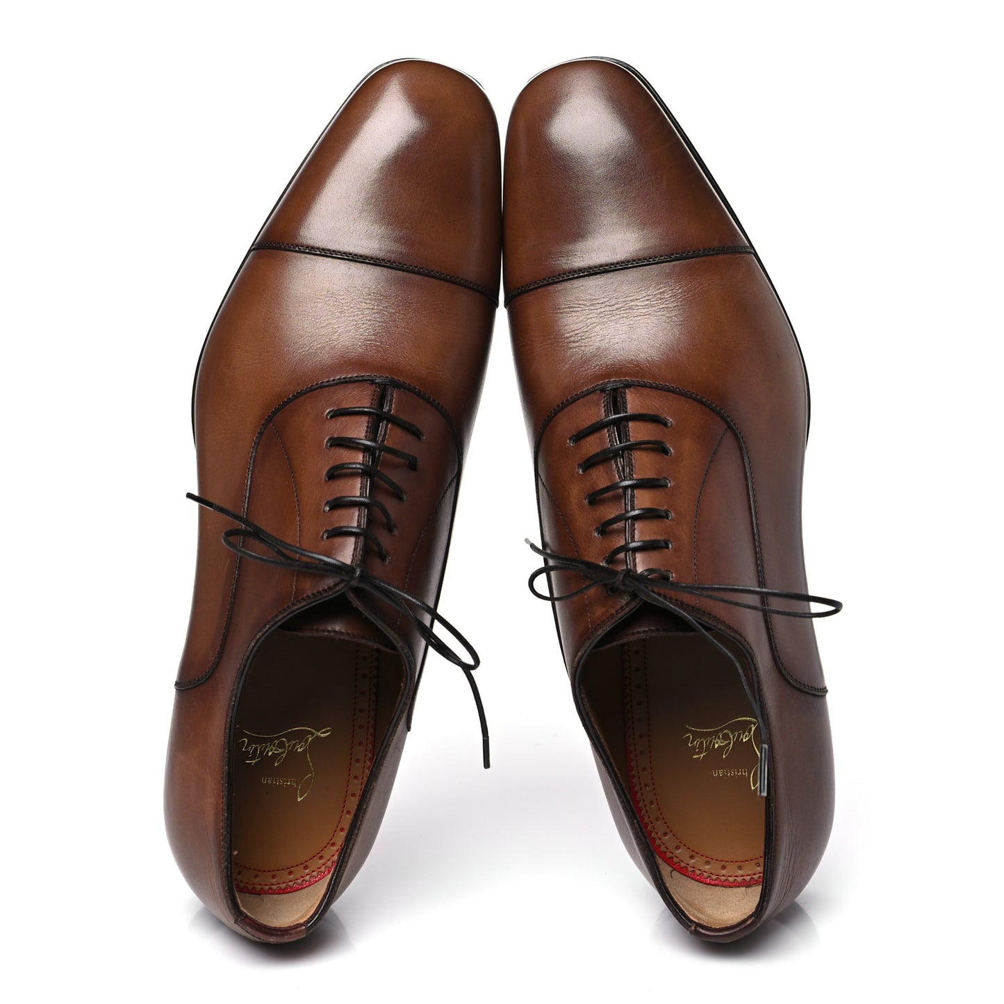 Calfskin Mens Greggo Flat Oxfords 42.5 Brown