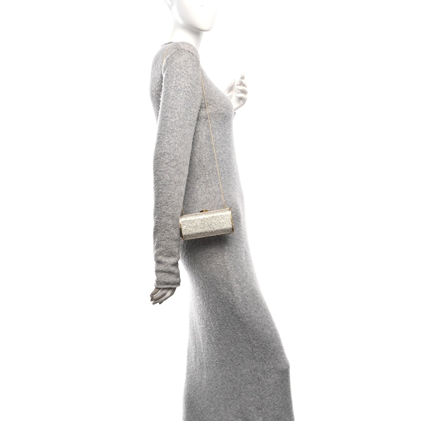 Swarovski Crystal Minaudiere Clutch Silver Gold