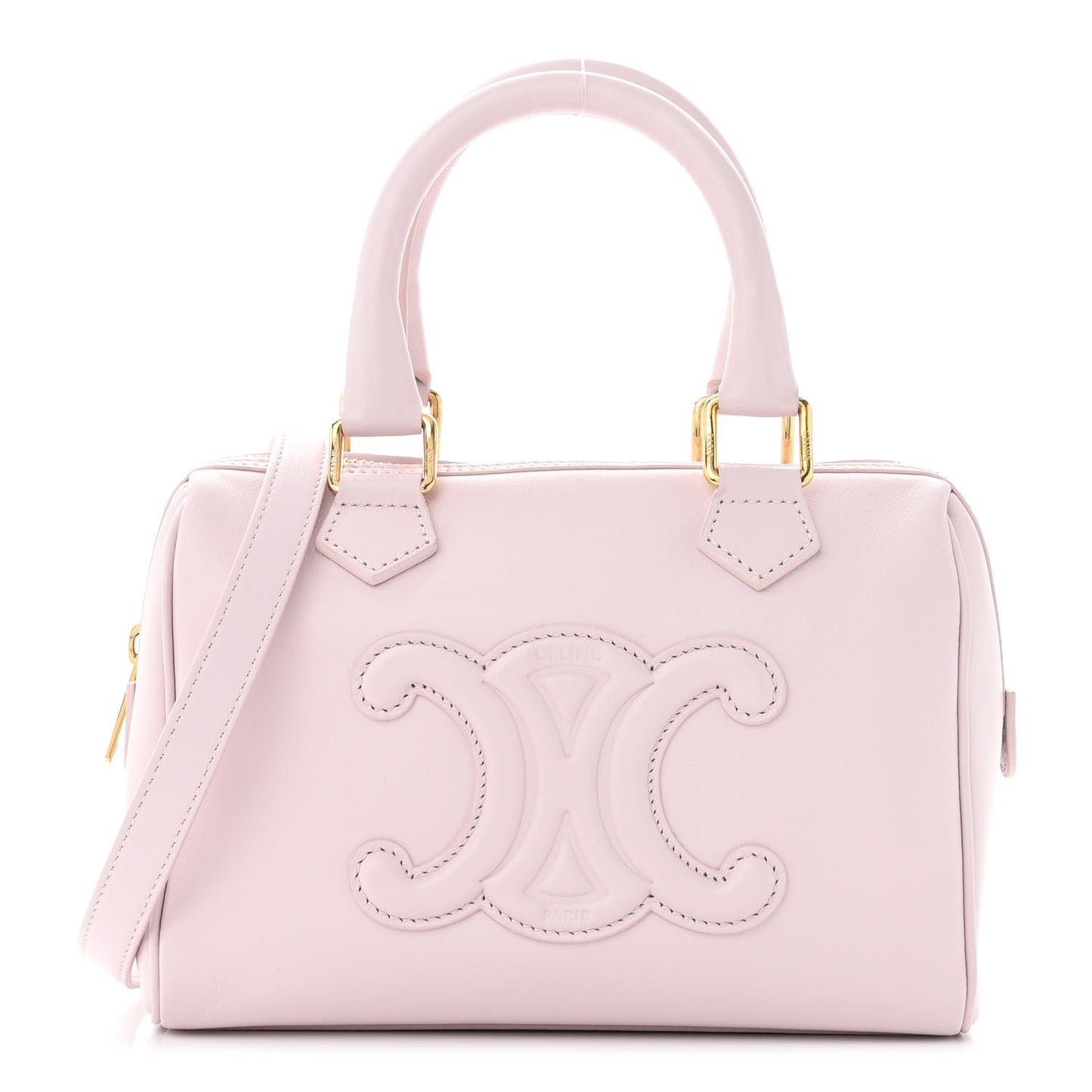 Smooth Calfskin Triomphe Small Boston Bag Poudre