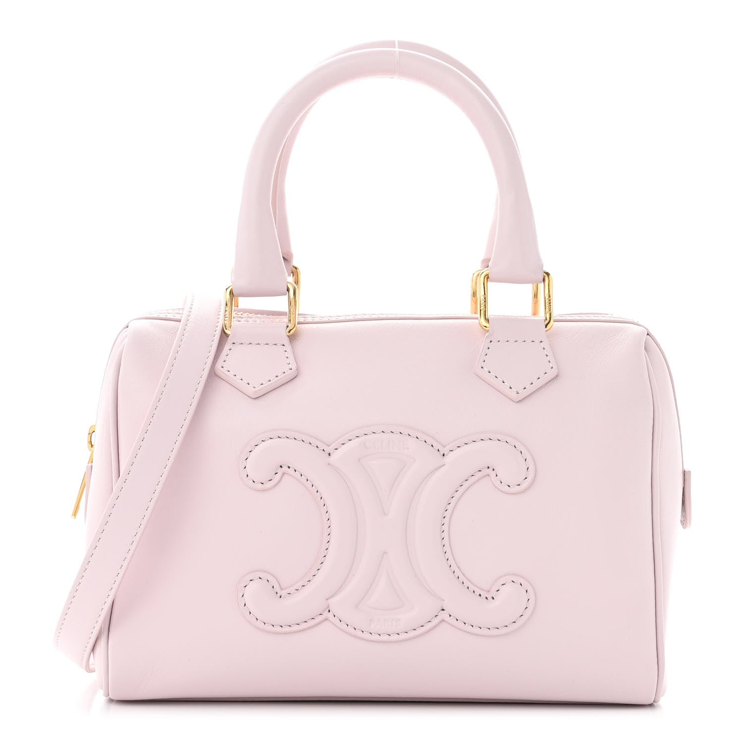 Celine Smooth Calfskin Triomphe Small Boston Bag Poudre 1 of 10
