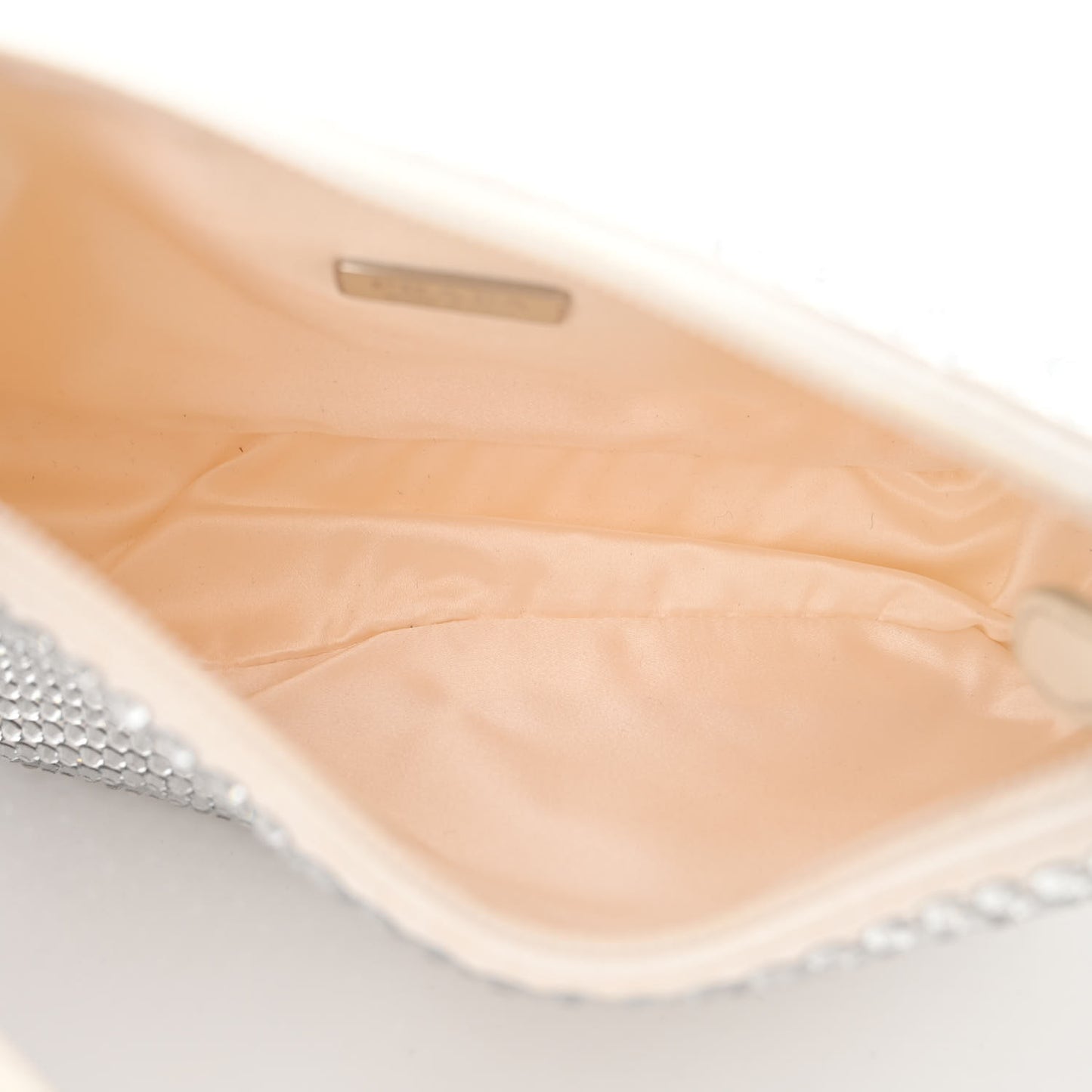 Satin Crystal Mini Re-Edition 2000 Bag White