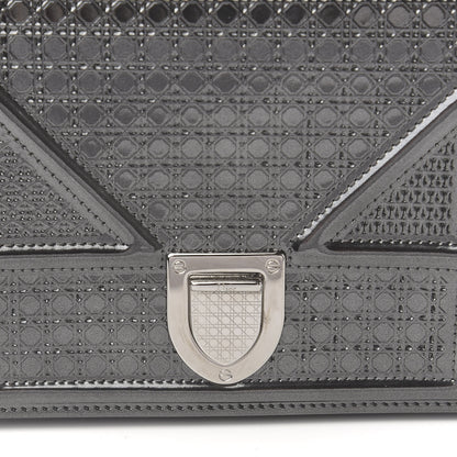 Christian Dior Metallic Patent Micro-Cannage Small Diorama Flap Bag Silver 10 of 10