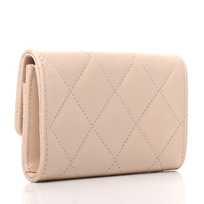 Chanel Caviar Pearl Quilted Coco Candy Flap Card Holder Beige 3 of 9