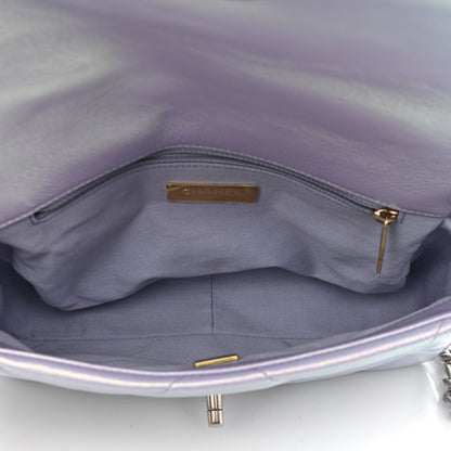 Chanel Iridescent Calfskin Quilted Medium Chanel 19 Flap Light Purple Blue 5 of 10