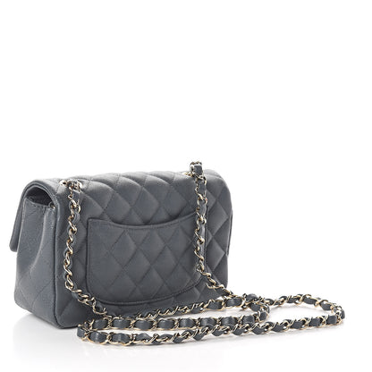 Chanel Caviar Quilted Mini Rectangular Flap Dark Grey 3 of 9