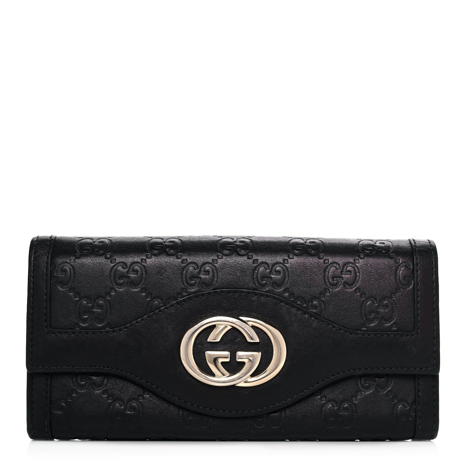 Gucci Guccissima Sukey Continental Wallet Continental Wallet Black 1 of 12