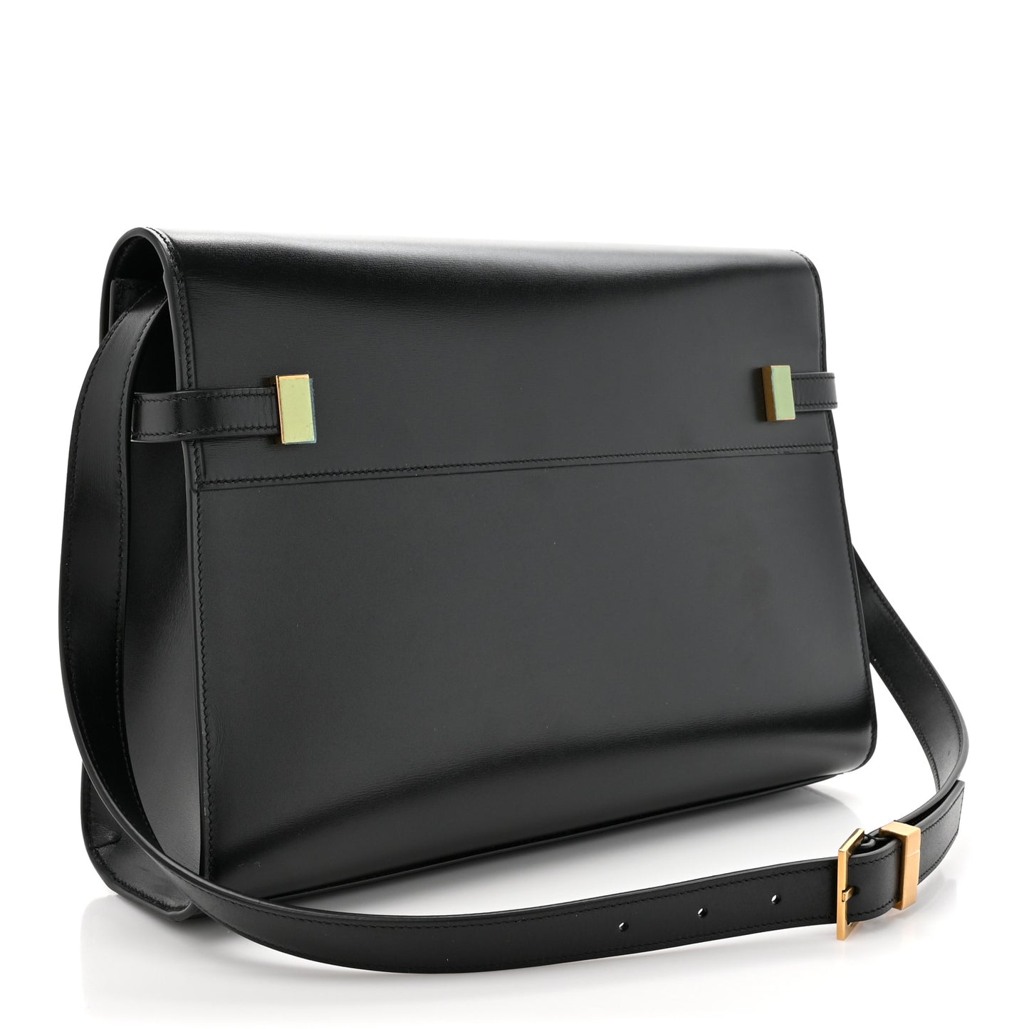 Smooth Calfskin Manhattan Shoulder Bag Black
