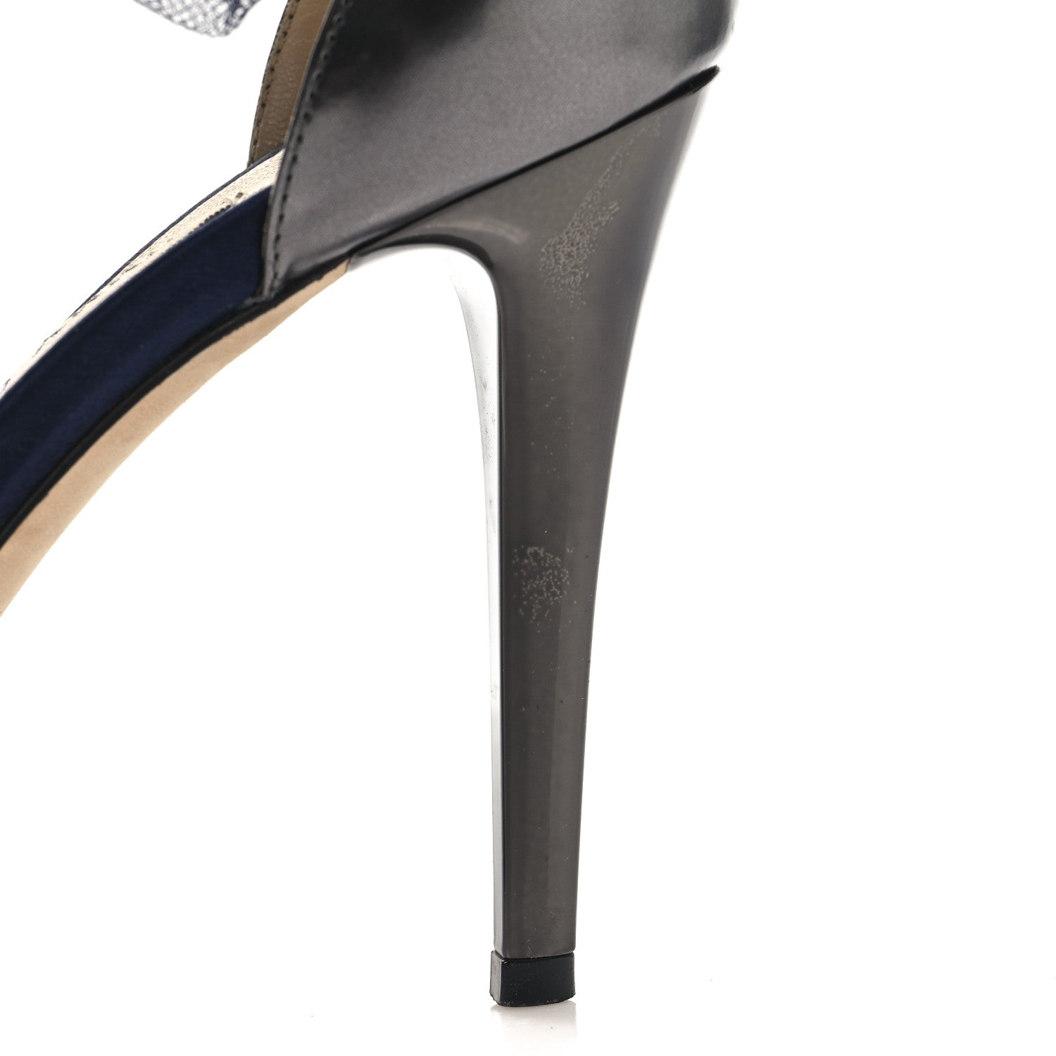 Jimmy Choo Velvet Lilyth Bow Sandals 38.5 Navy 10 of 10