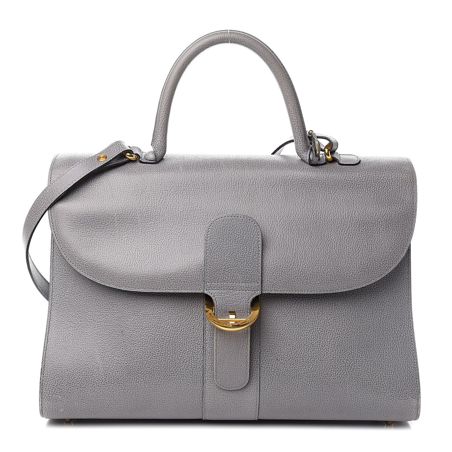Grained Calfskin Brillant Briefcase Grey