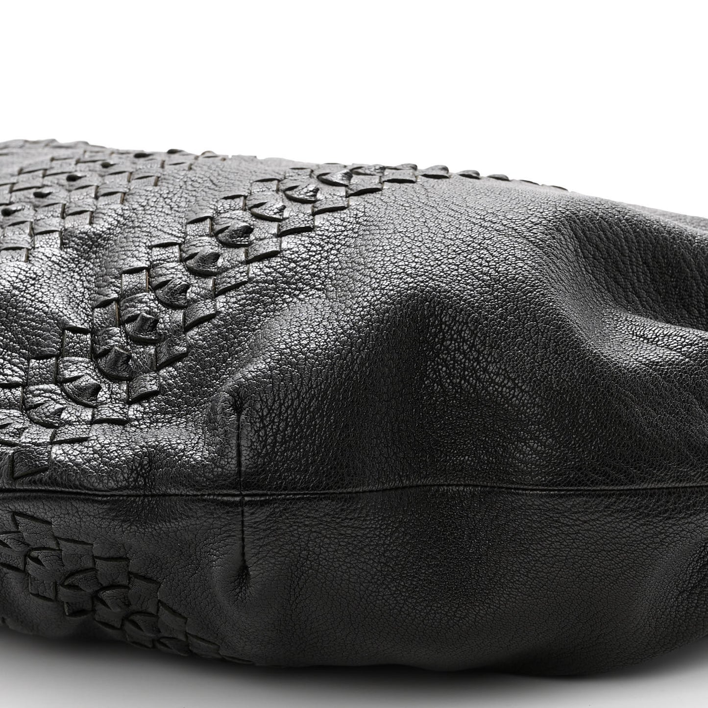 Cervo Deerskin Woven Hobo Black