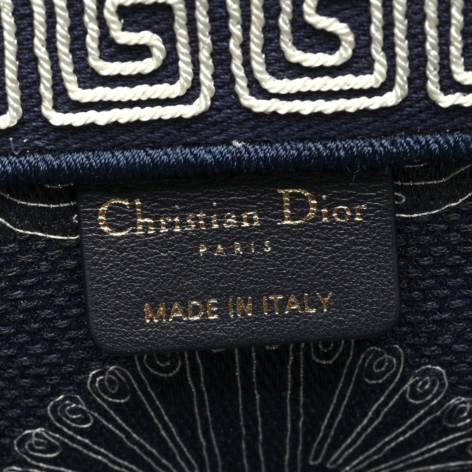 Christian Dior Canvas Embroidered Cornely Book Tote Blue White 6 of 10