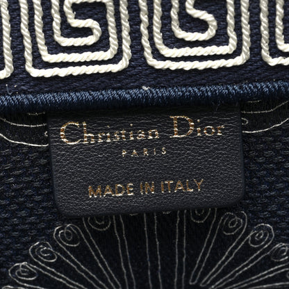 Christian Dior Canvas Embroidered Cornely Book Tote Blue White 6 of 10