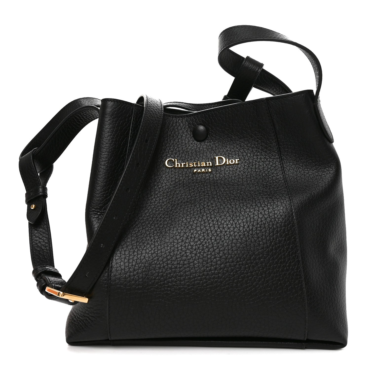 Christian Dior Calfskin Medium Signature Bucket Bag Black 1 of 8