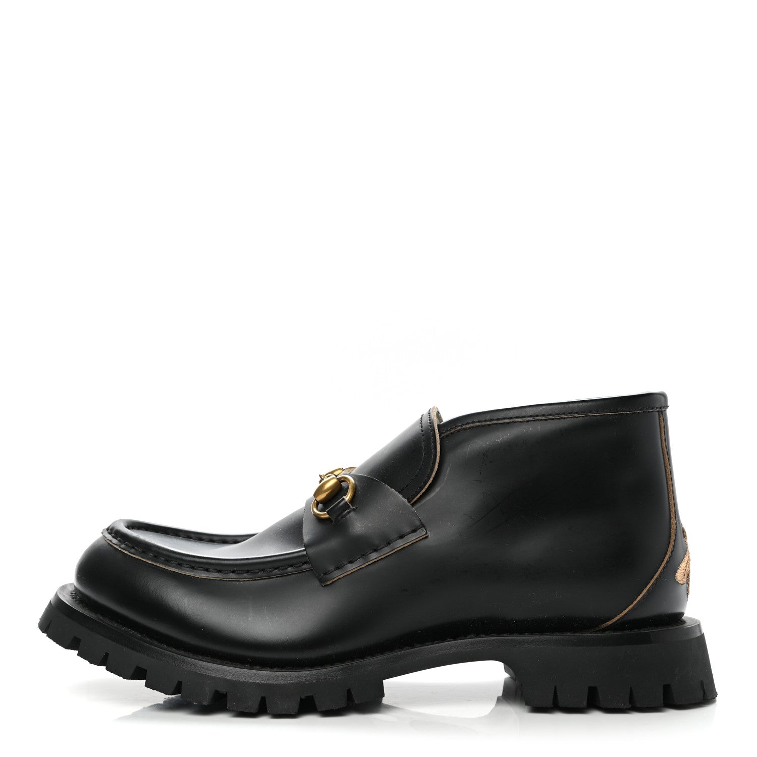 Gucci Cordovan Lux Mens Harald Horsebit Ankle Boots 8 Black 1 of 12