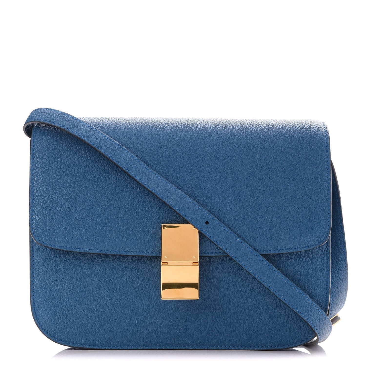 Celine Goatskin Medium Classic Box Flap Bag Sea 1 of 7