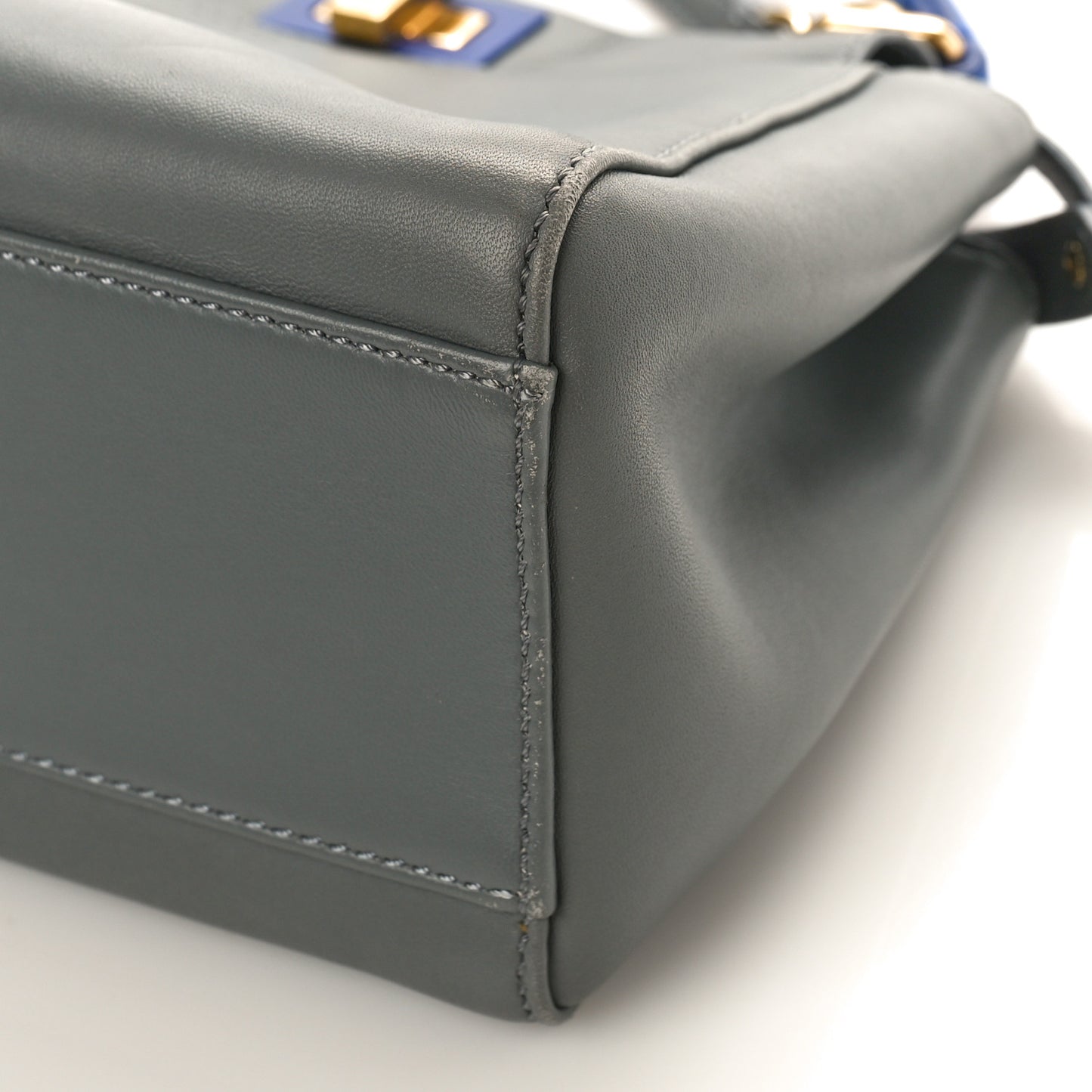 Nappa Colorblock Mini Peekaboo Iconic Satchel Grigio Chiaro Fragola Blue