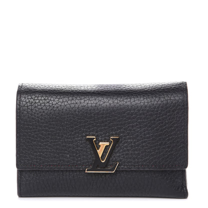 Louis Vuitton Taurillon Capucines Compact Wallet Black 1 of 11