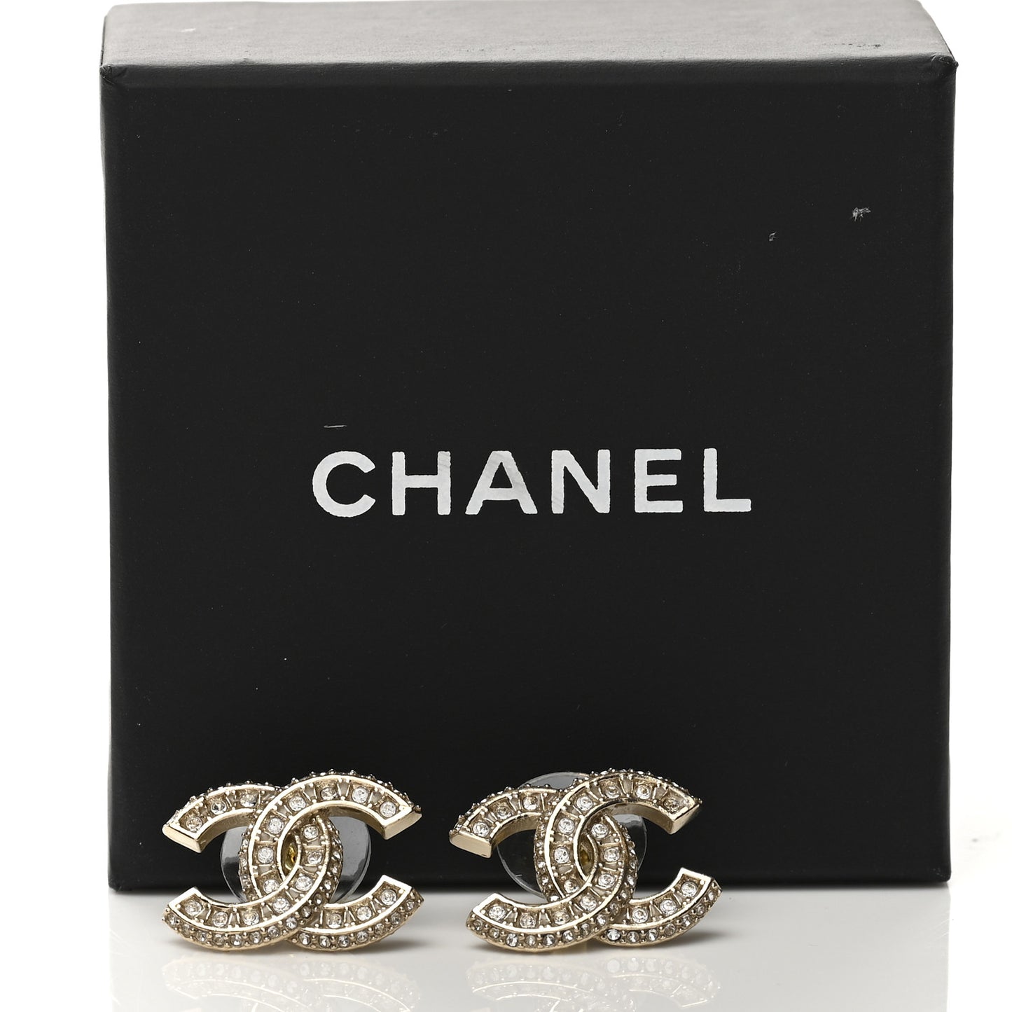 Crystal Timeless CC Earrings Light Gold