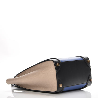 Celine Elephant Calfskin Micro Tri-Color Luggage Indigo 4 of 7