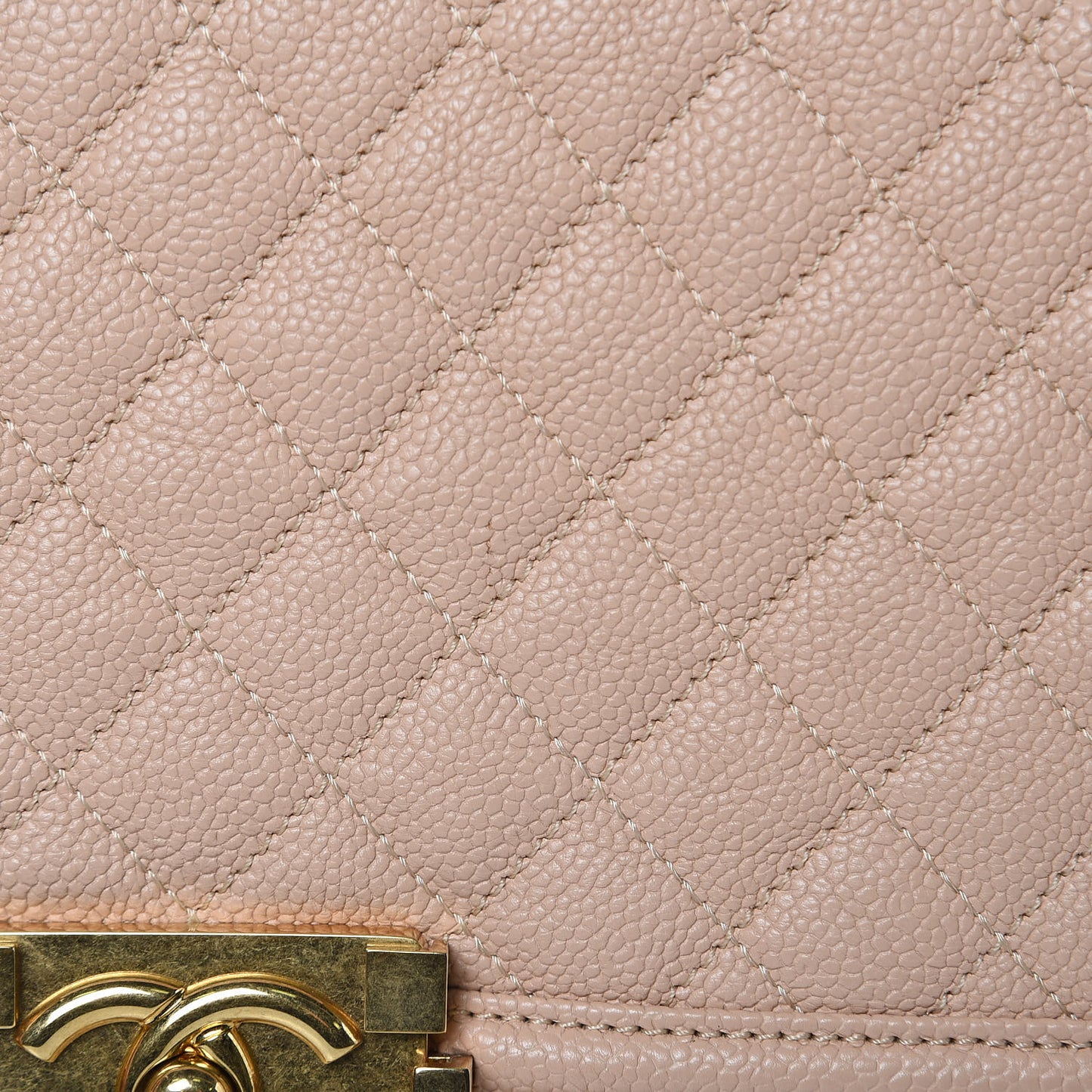 Caviar Quilted New Medium Boy Flap Light Beige