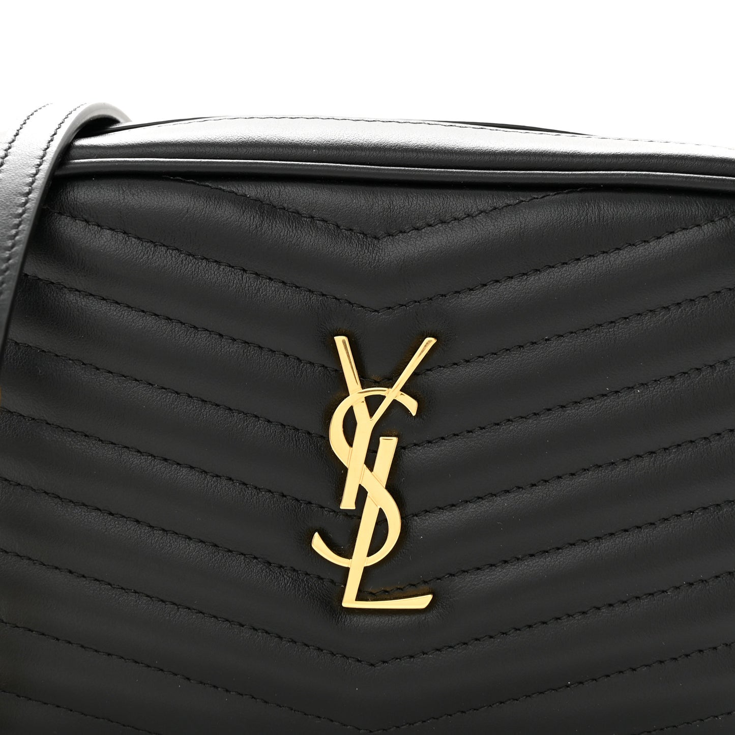 Calfskin Matelasse Monogram Mini Lou Camera Bag Black