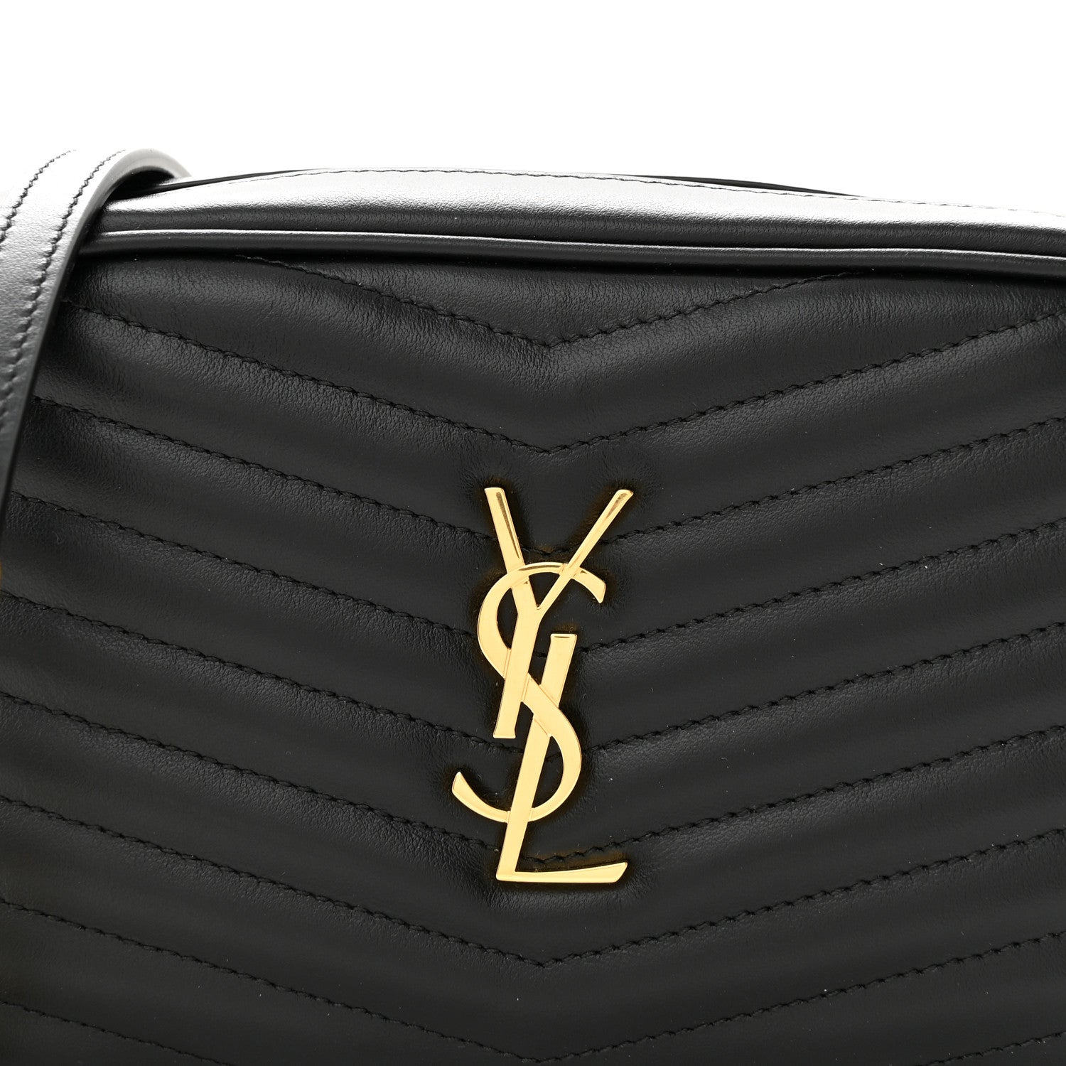Saint Laurent Calfskin Matelasse Monogram Mini Lou Camera Bag Black 8 of 11