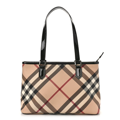 Burberry Supernova Check Small Nickie Tote Black 1 of 8
