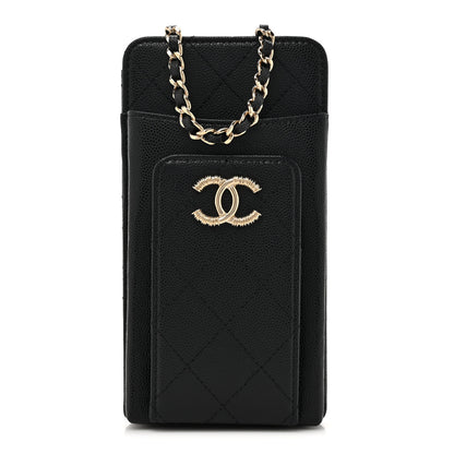 Chanel Caviar Quilted Zip Phone Case Black 1 of 12
