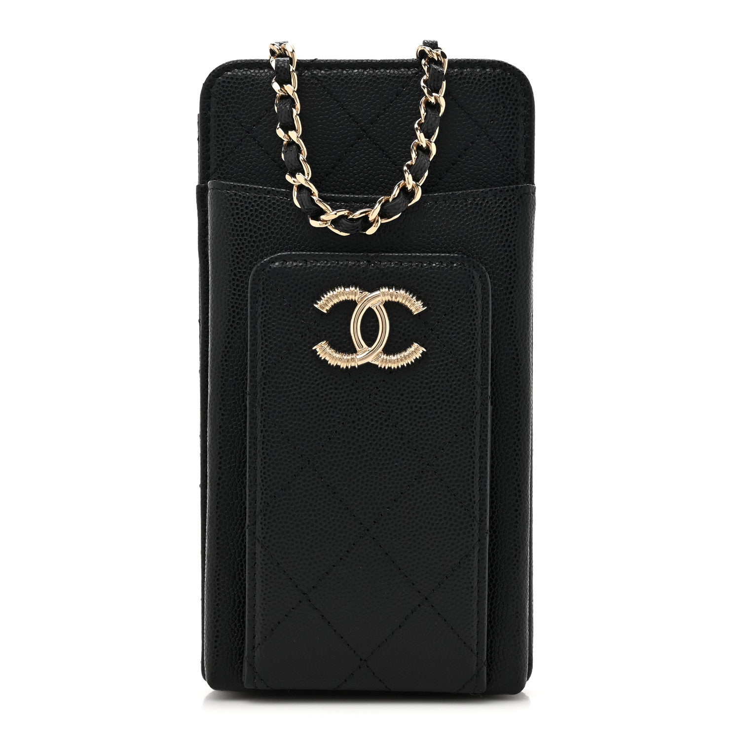 Chanel Caviar Quilted Zip Phone Case Black 1 of 12