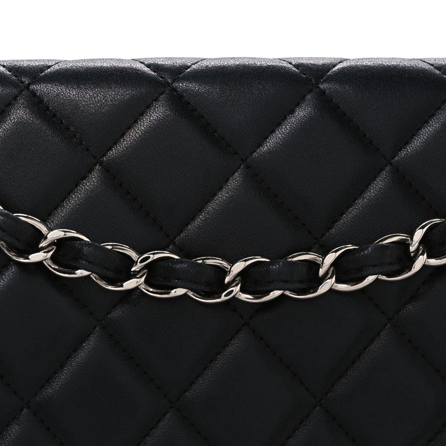 Lambskin Quilted Maxi Single Flap Black