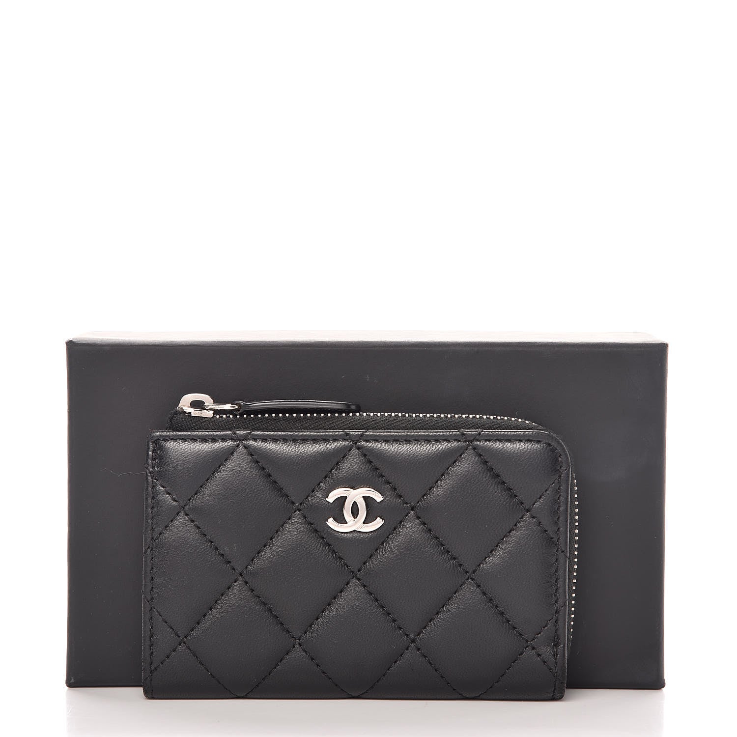 Chanel Lambskin Quilted Key Holder Case Black 8 of 8