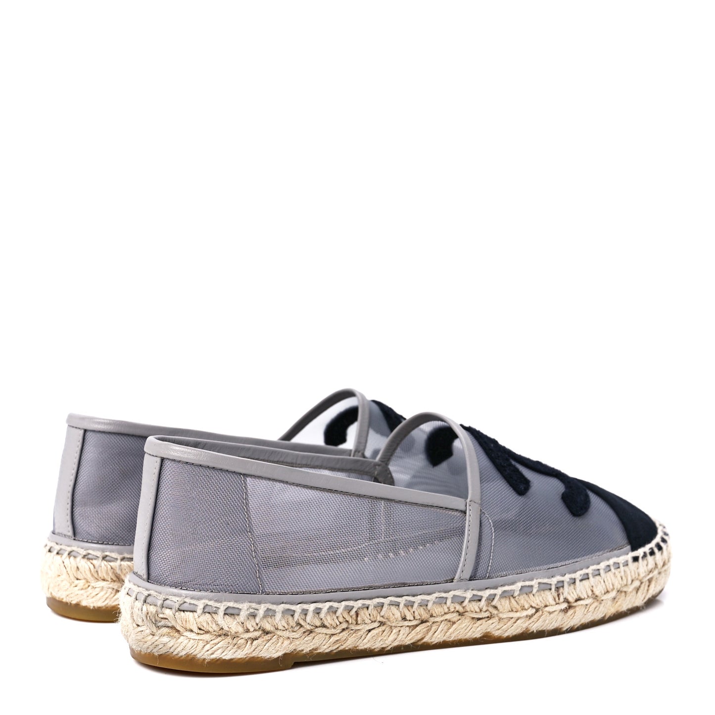 Mesh Grosgrain CC Espadrilles 38 Grey