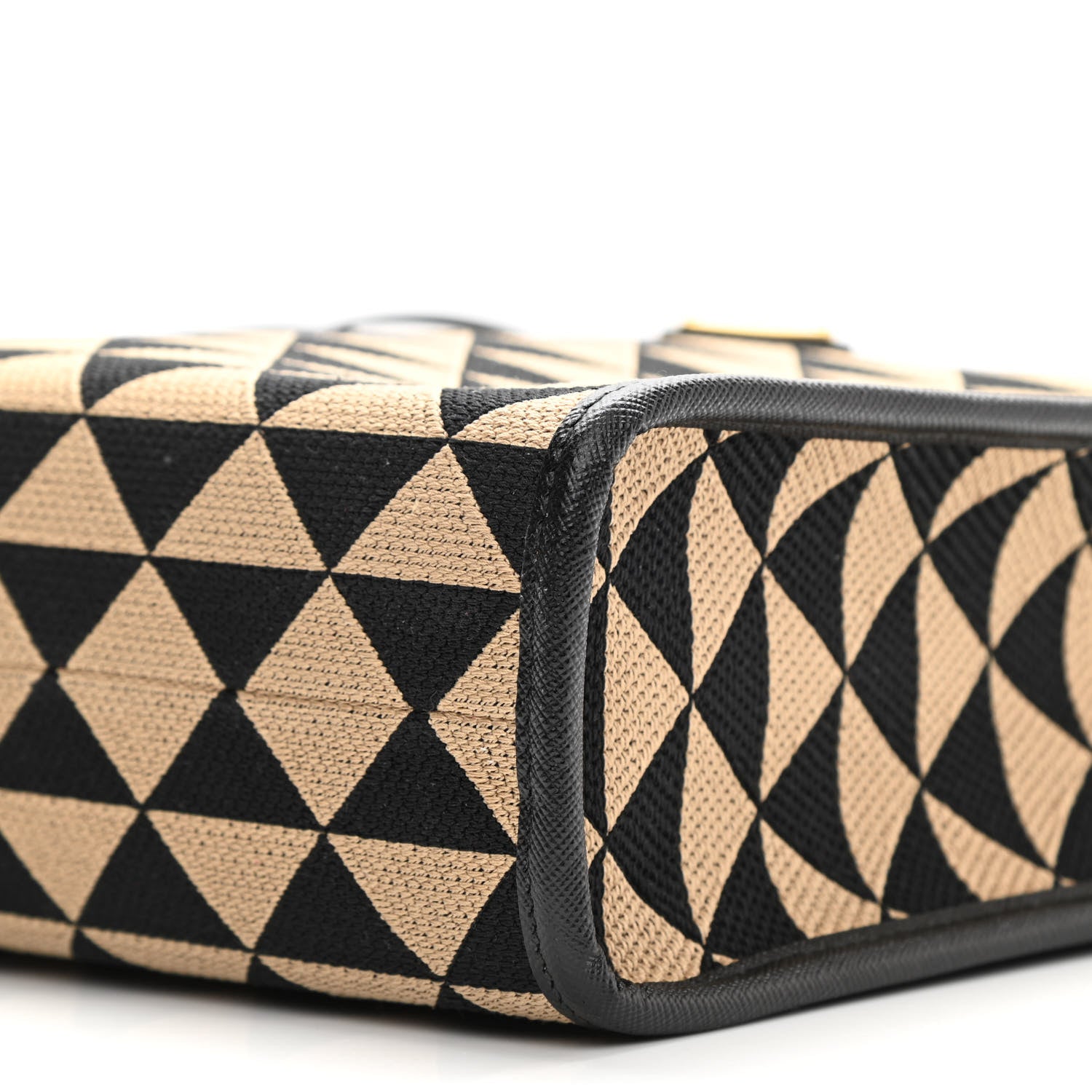 Prada Jacquard Saffiano Triangolo Symbole Embroidered Small Tote Black Corda 10 of 10
