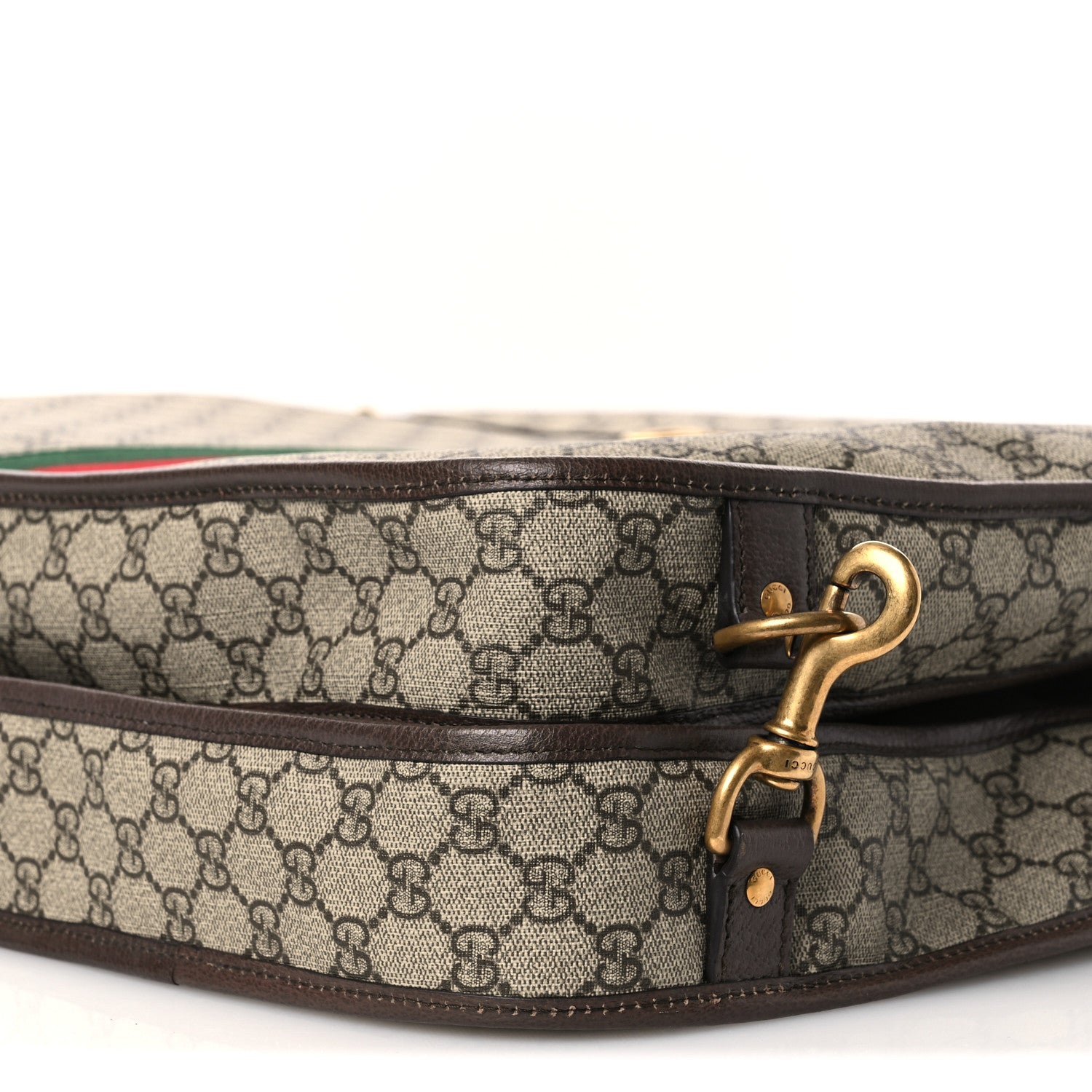 Gucci GG Supreme Monogram Textured Dollar Calfskin Web Ophidia Savoy Garment Bag Beige Ebony New Acero 10 of 12