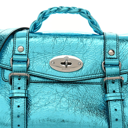 Mulberry Metallic Crinkled Calfskin Mini Alexa Portobello Blue 9 of 13